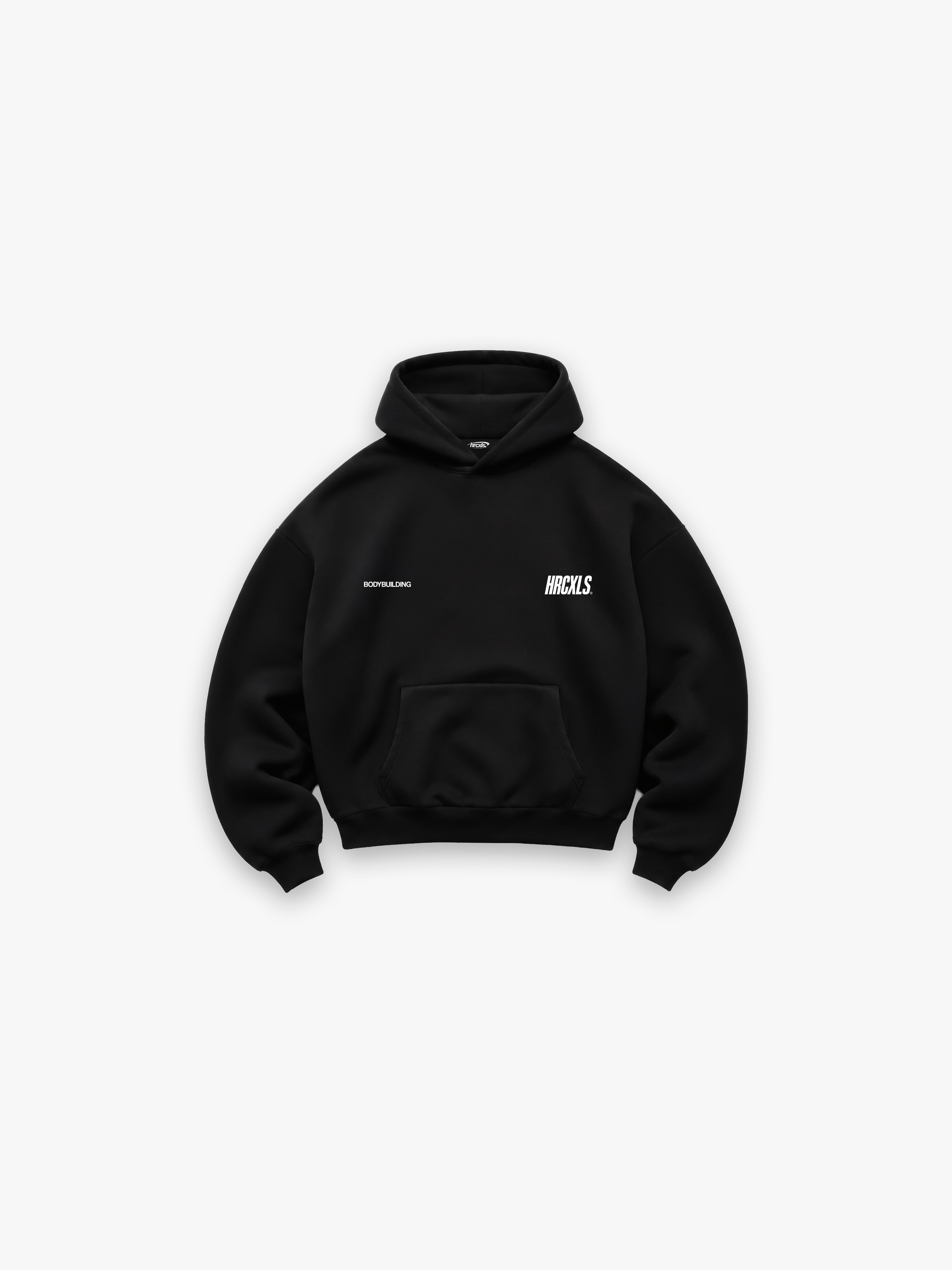 Bodybuilding Heavyweight Hoodie - Black - front flat lay